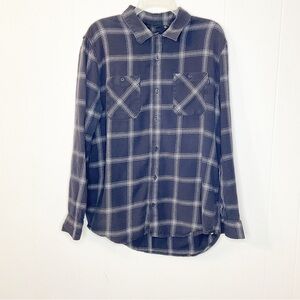 Vans Long Sleeve Blue Plaid Button Up Shirt Size Large Mens
